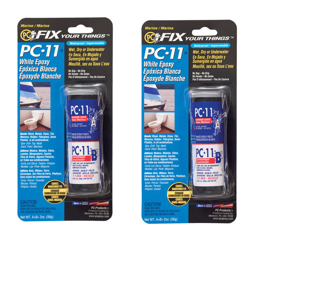 2Pack Epoxy 020111 PC-11 Waterproof Marine Glue Paste Works Wet, Dry,  Submerged