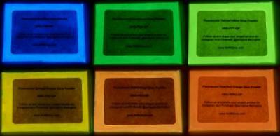 Fluorescent Glow In The Dark Powder, 6 Colors, Strontium Aluminate, Glow Pigment