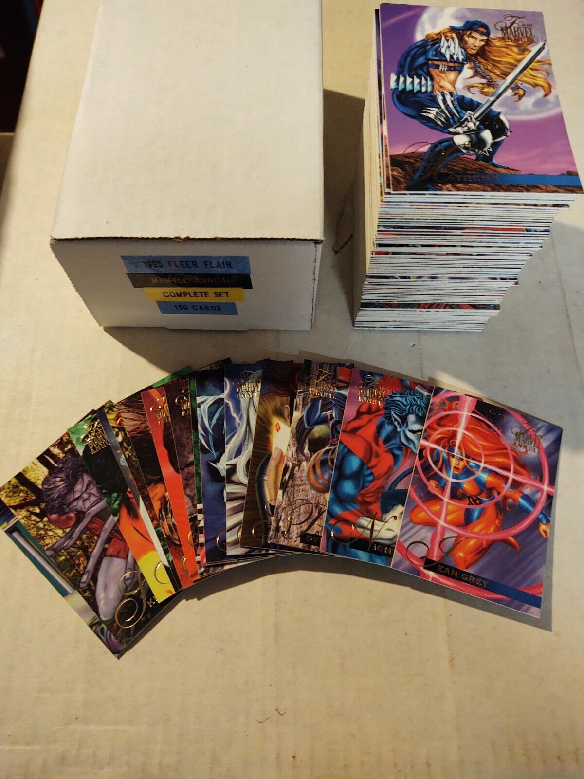 1995 Fleer Flair Marvel Annual Trading Cards Complete Base Set, #1-150 - Nm/m